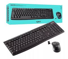 Combo Teclado y Mouse Logitech MK270 Wireless Num-Pad Resistente a Salpicaduras Teclas Cóncavas Negro