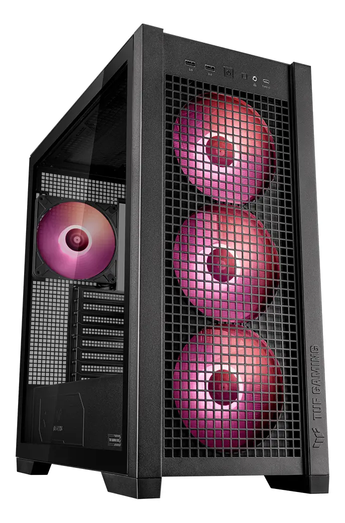 Case ASUS TUF Gaming GT302 ARGB Tempered Glass Mid Tower ATX 3 Ventiladores ARGB 3x USB 3.2 Negro
