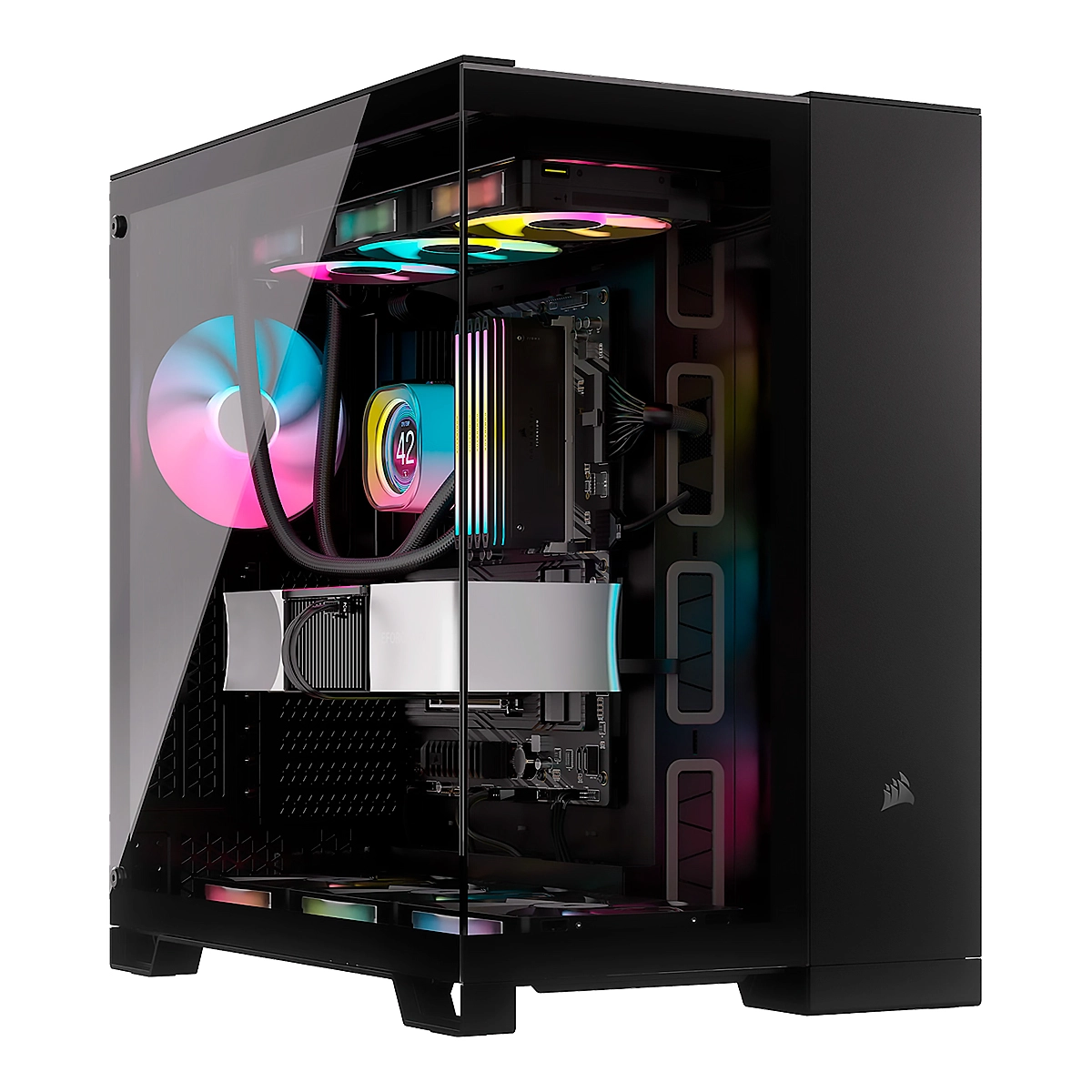 Case Corsair iCUE Link 6500X RGB ATX Mid Tower 3 Ventiladores System Hub Doble Cámara Negro