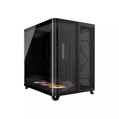 Case Corsair ATX Air 5400 LX-R Triple Cámara RGB iCUE Link Tempered Glass 2x USB 3.2 HD-Audio Mid-Tower Negro