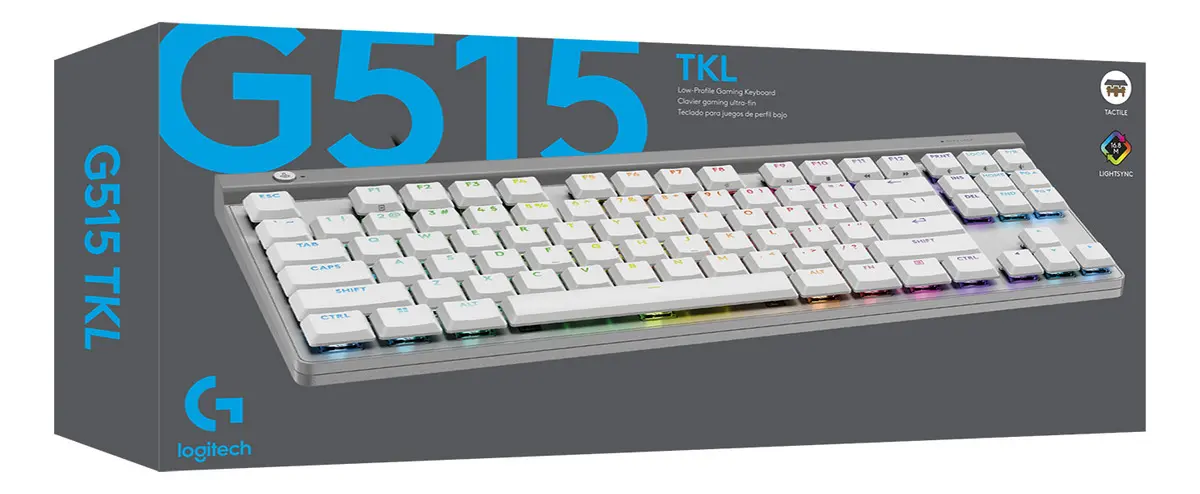 Teclado Logitech G515 TKL Gaming Cableado RGB Mecánico Blanco