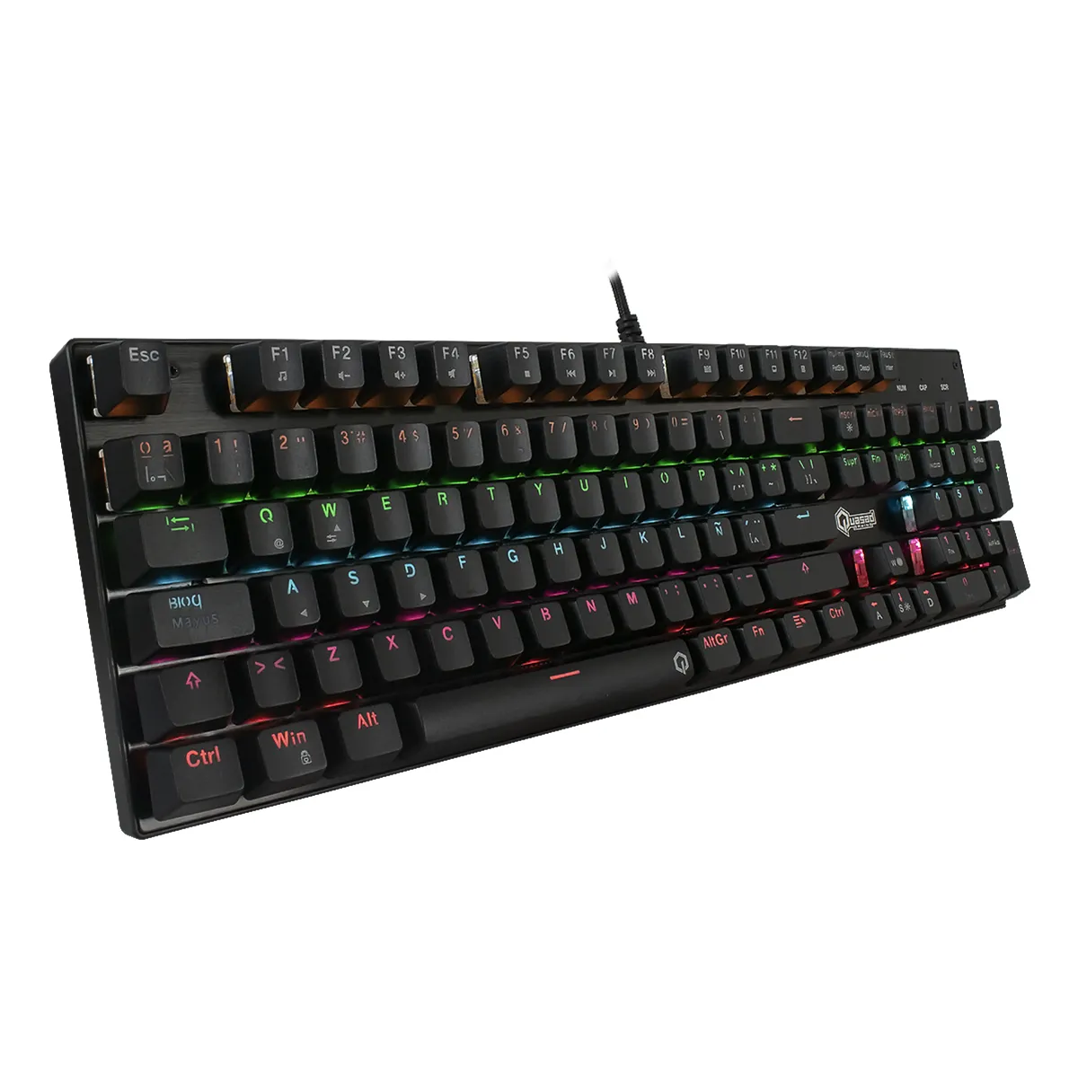 Teclado Quasad QKM-G80 Mecánico Full Size 9 Modos de Iluminación Cableado USB-A Negro
