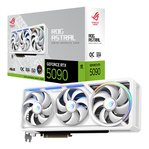 Tarjeta Gráfica ASUS ROG Astral GeForce RTX 5090 OC Edition 32GB GDDR7 White 512 Bit 2 HDMI 3 DP 3 Ventiladores PCIe 5.0