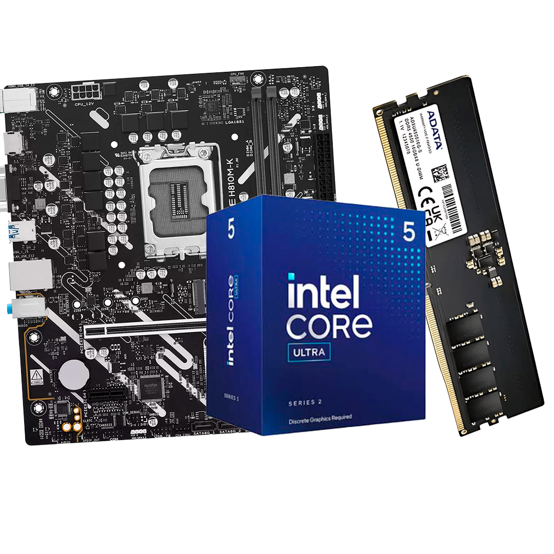 Procesador Intel Core Ultra 5 + Mainboard ASUS Prime H810M-K