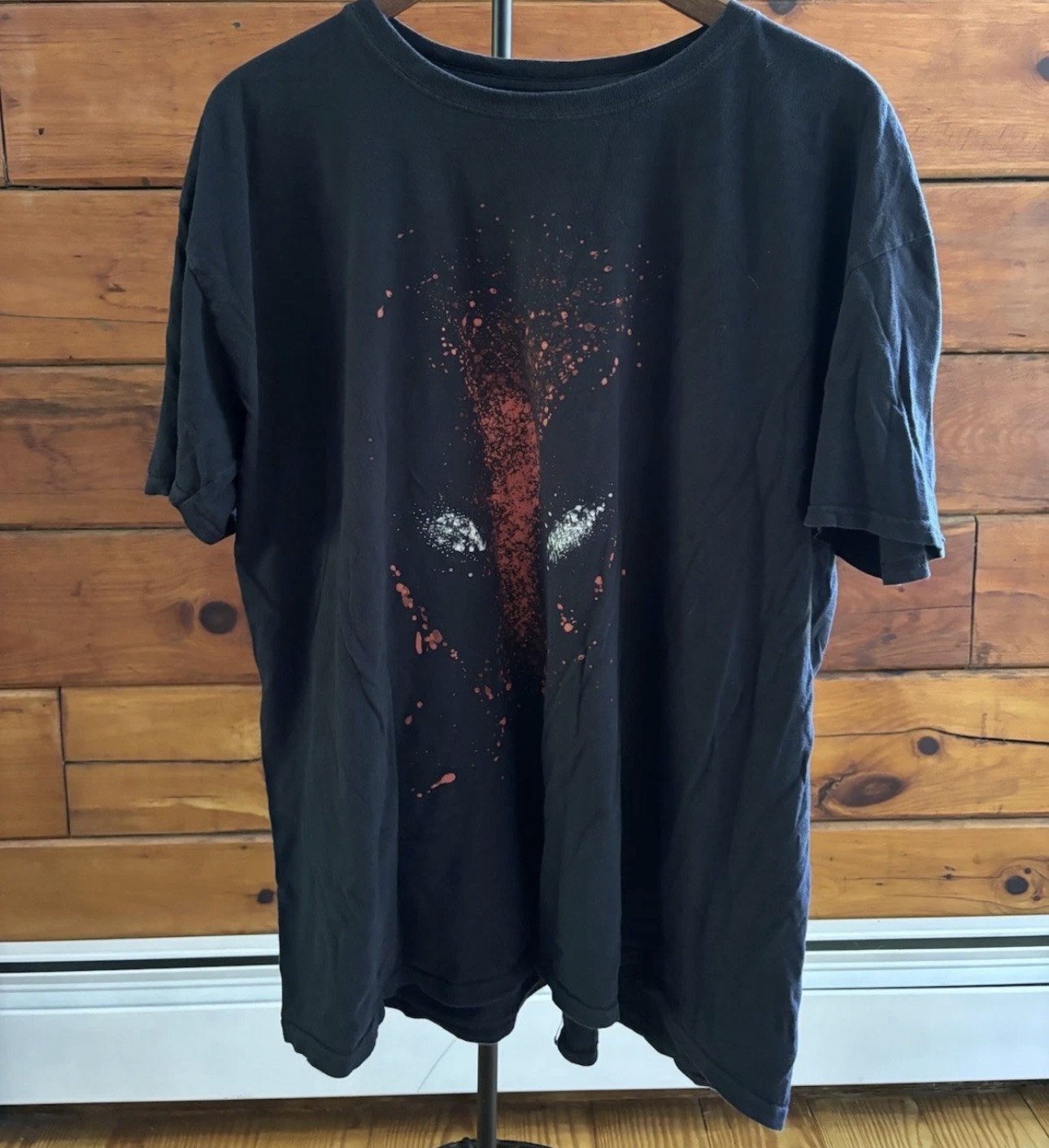 Marvel Deadpool Black Graphic Print T-Shirt Mens SZ 2X