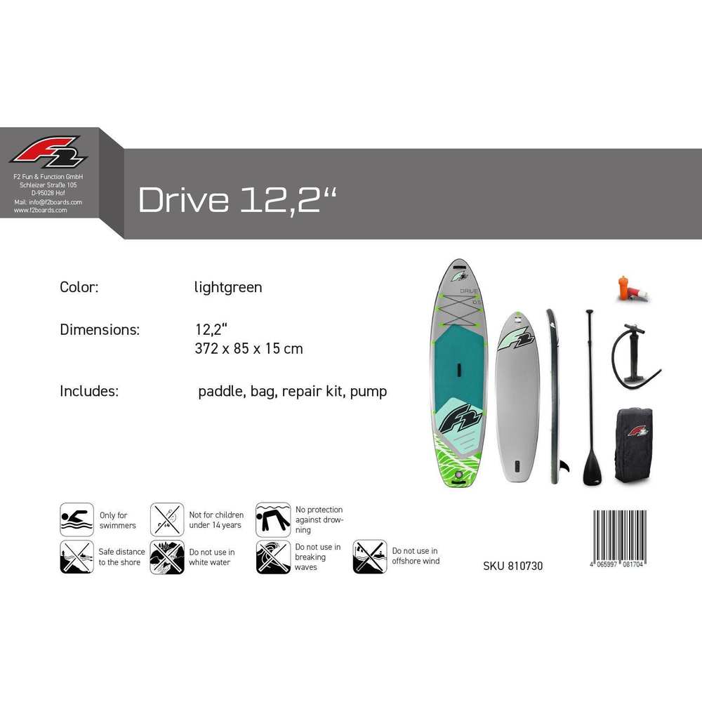 Paddleboard SUP-Board F2 Drive 2026 372x85x15 cm