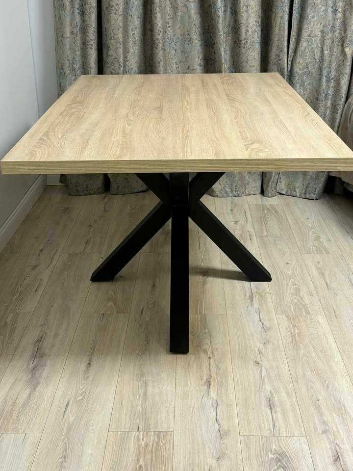 Masa dining maro MDF si metal 100x160 cm Argo Kave Home