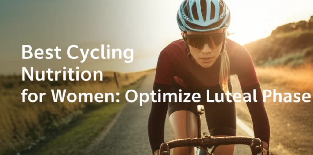 A high-quality hero image for an article titled "Best Cycling Nutrition for Women: Optimize Luteal Phase"