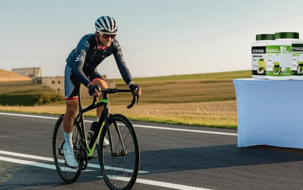 A high-quality hero image for an article titled "Cycling Supplements Guide"