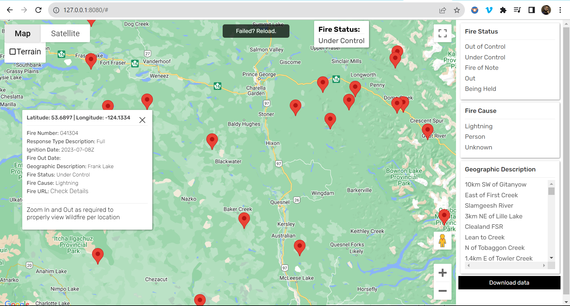 Github golebu2020 bc wildfire