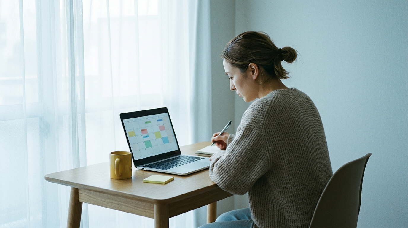 Woman founder planning which women's business networking events to attend on her laptop