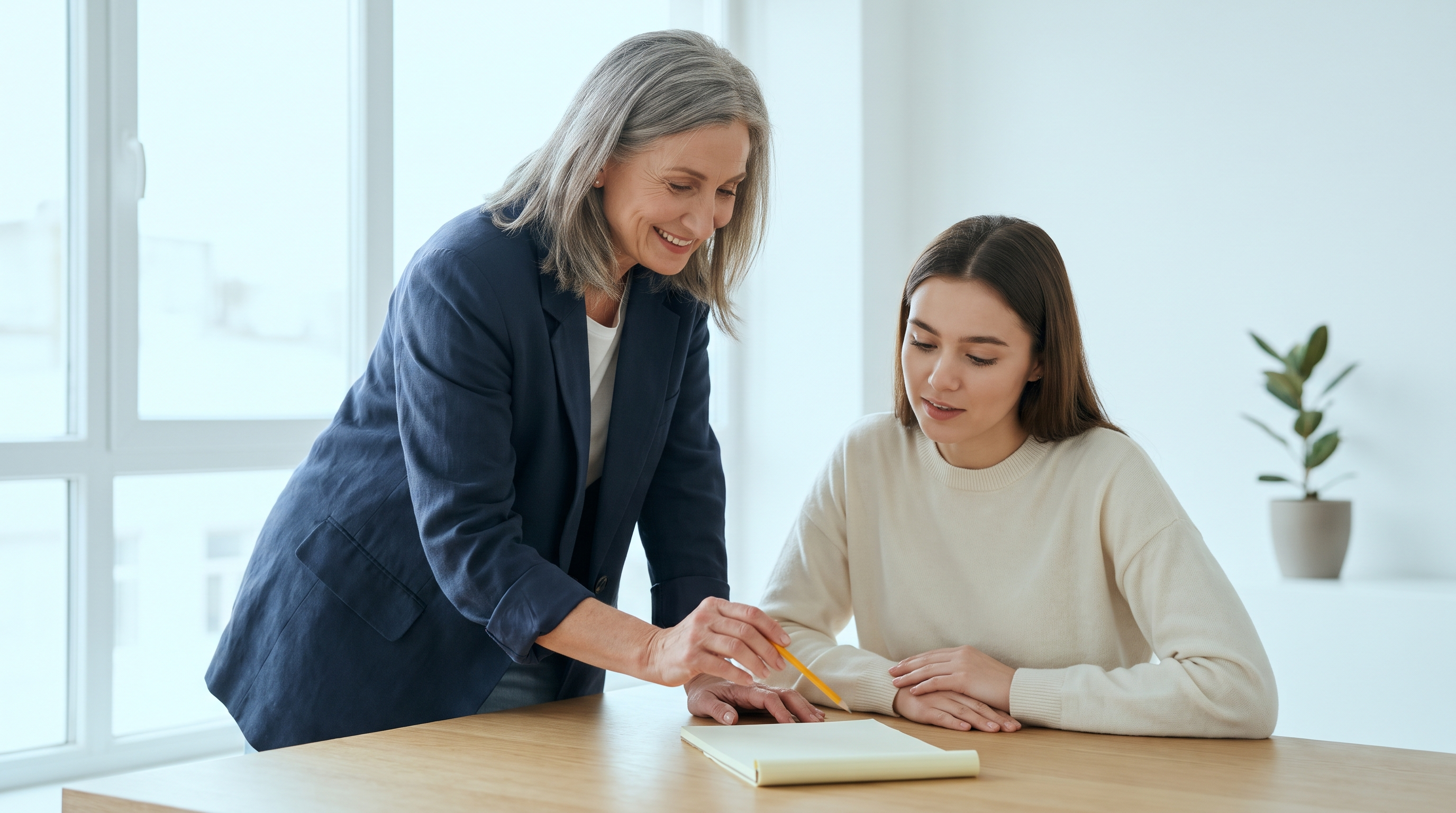 Woman executive mentoring a younger founder, a core benefit of a female entrepreneur network