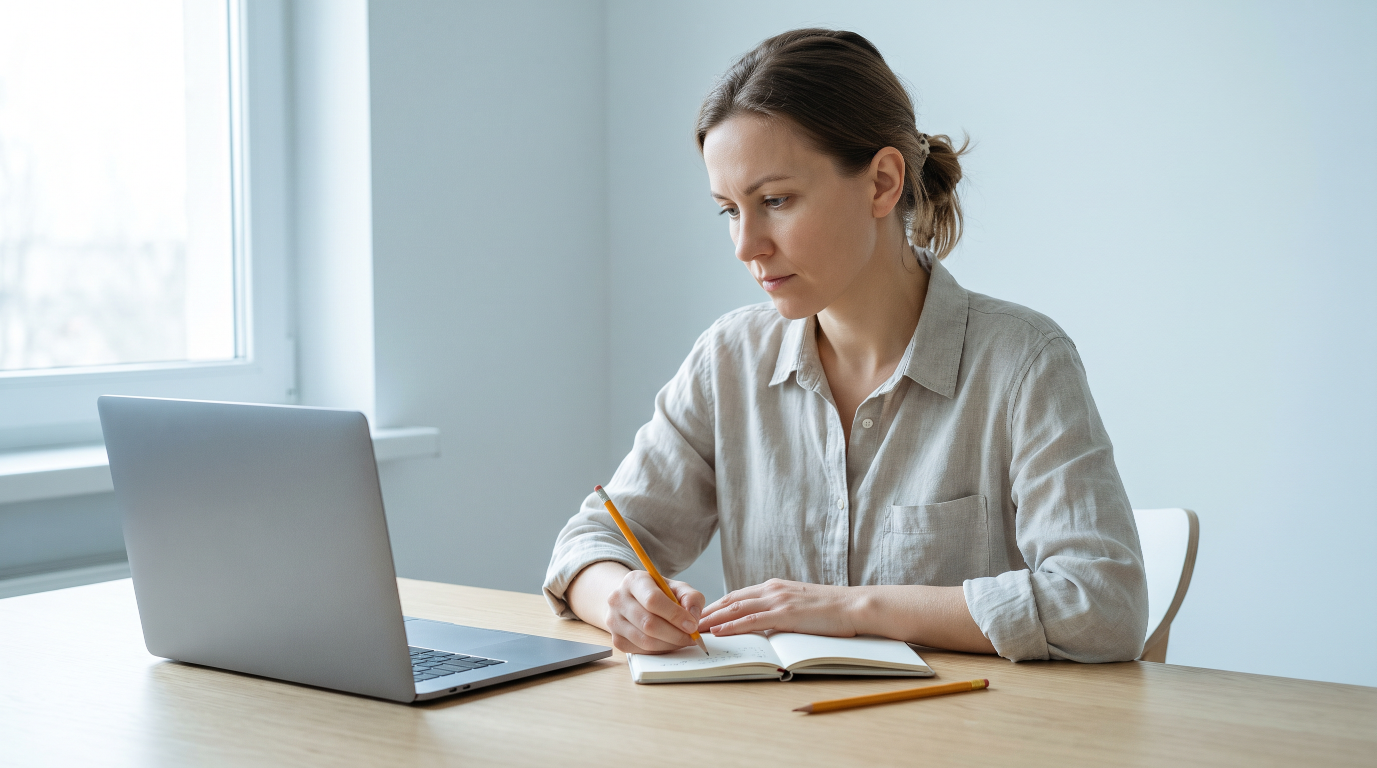 Woman founder writing a short list of names while planning how to find a mentor