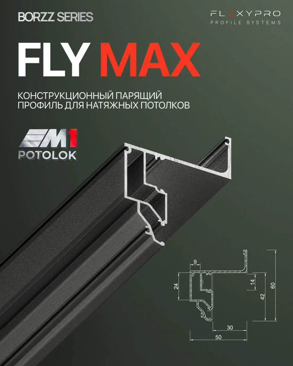 Парящий профиль BORZZ FLY MAX, общий вид и схема профиля