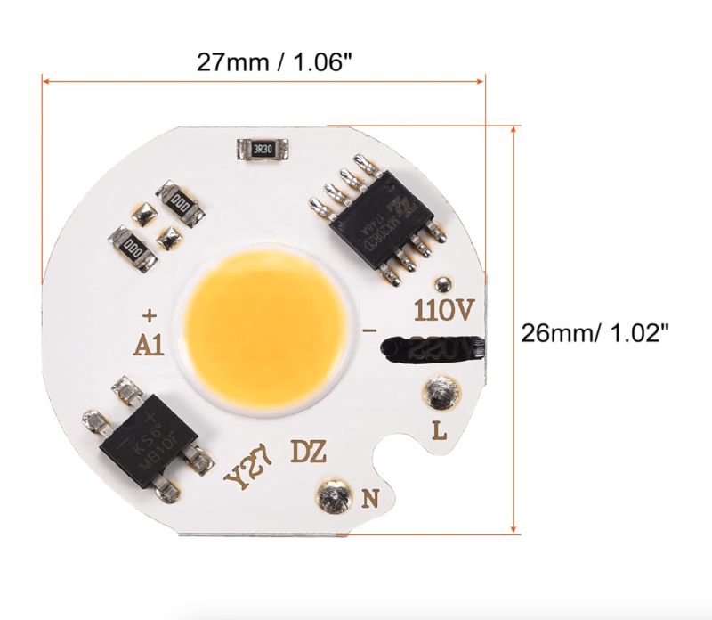 Imagen 3 de Chip Led De 10w Directo A 110v Blanco cálido 3500k