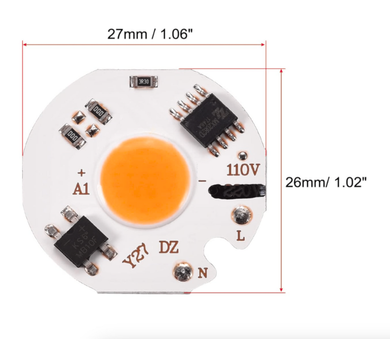 Imagen 4 de Chip Led De 10w Directo A 110v Full Spectrum Cultivo Rosado