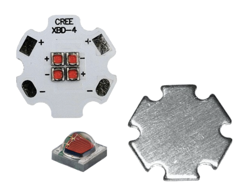 Cree Led Xb-d Xbd 12w Rojo Base De 20mm 12v