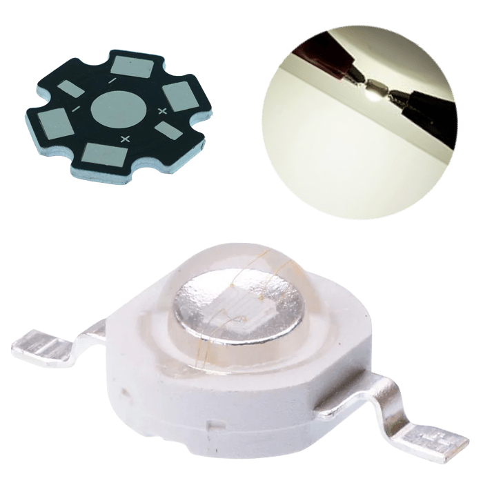 Led 3w Epistar Blanco Puro 4000k 10 Leds + 10 Bases