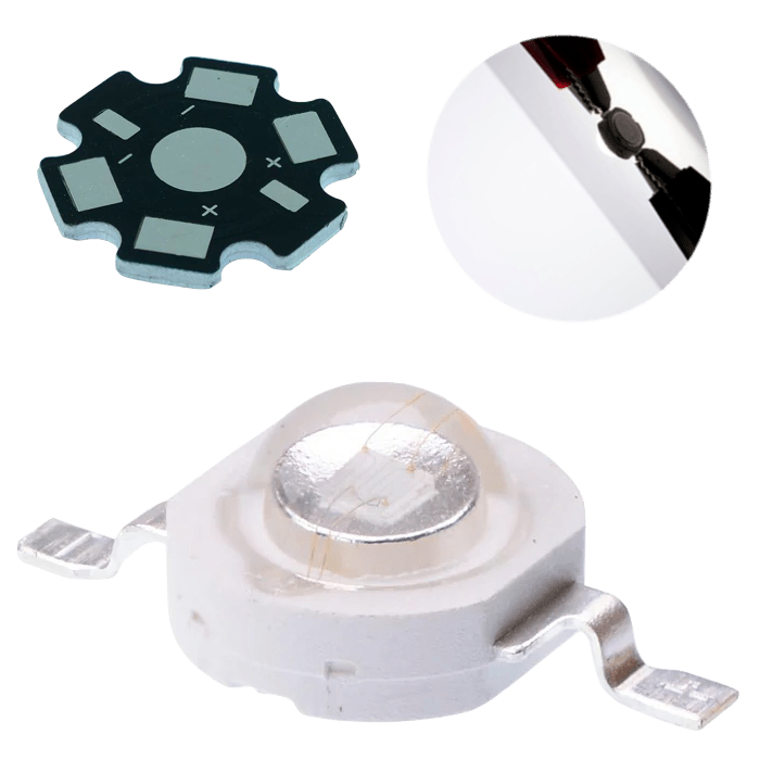 Led 3w Epistar Blanco Frío 6500k 10 Leds + 10 Bases