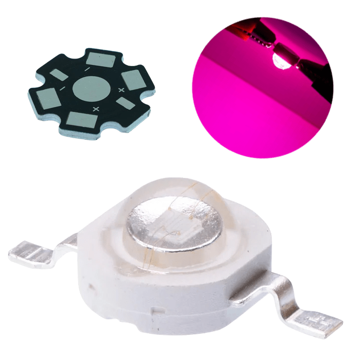 Led 3w Full Spectrum Bridgelux 10 piezas + 10 bases