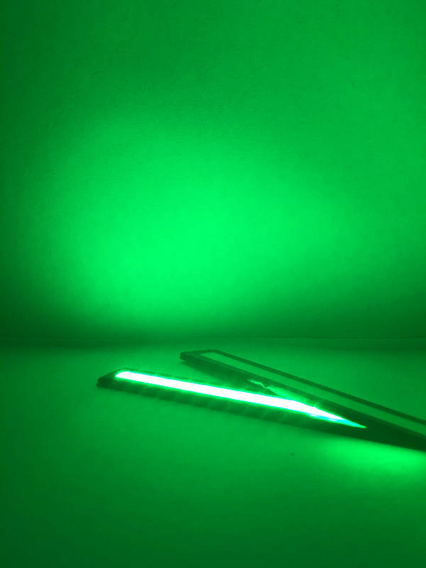 Imagen 3 de Par Mini Barras Led Cob 17cm 12v Verde