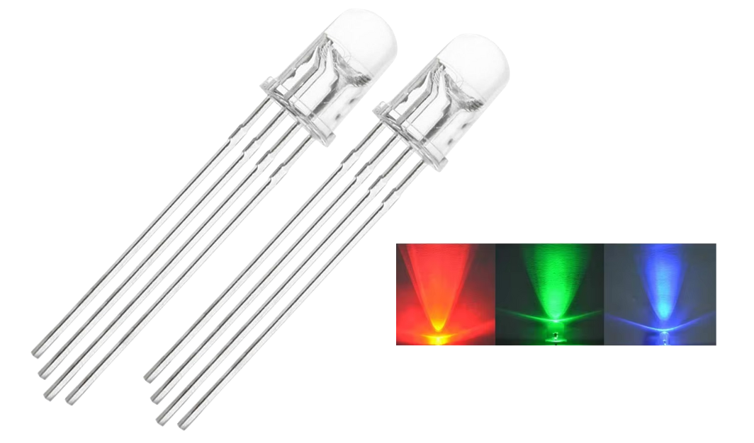 Led 5mm Round Rgb Catodo Comun Clear Everlight Led