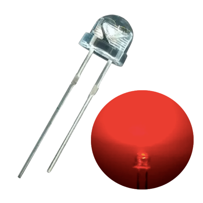 Led 5mm Straw Hat Rojo 620nm Everlight Led