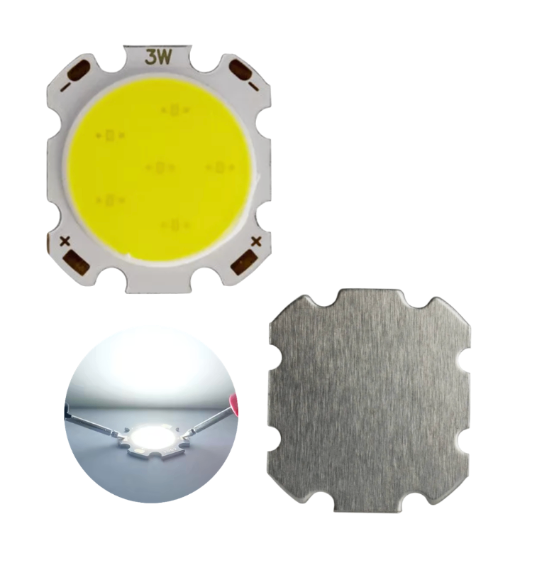 Led 3w Cob 25mm 12v Blanco frío.