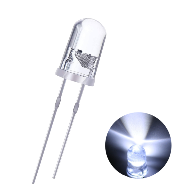 Led 5mm Round Blanco frío 6500k Everlight Led