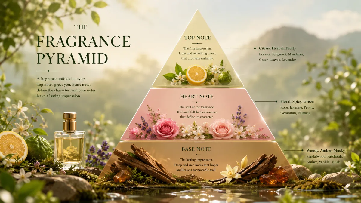 สามเหลี่ยมโน้ตน้ำหอม (The Fragrance Pyramid) โครงสร้างการระเหยที่คนทำแบรนด์ต้องคำนวณ
