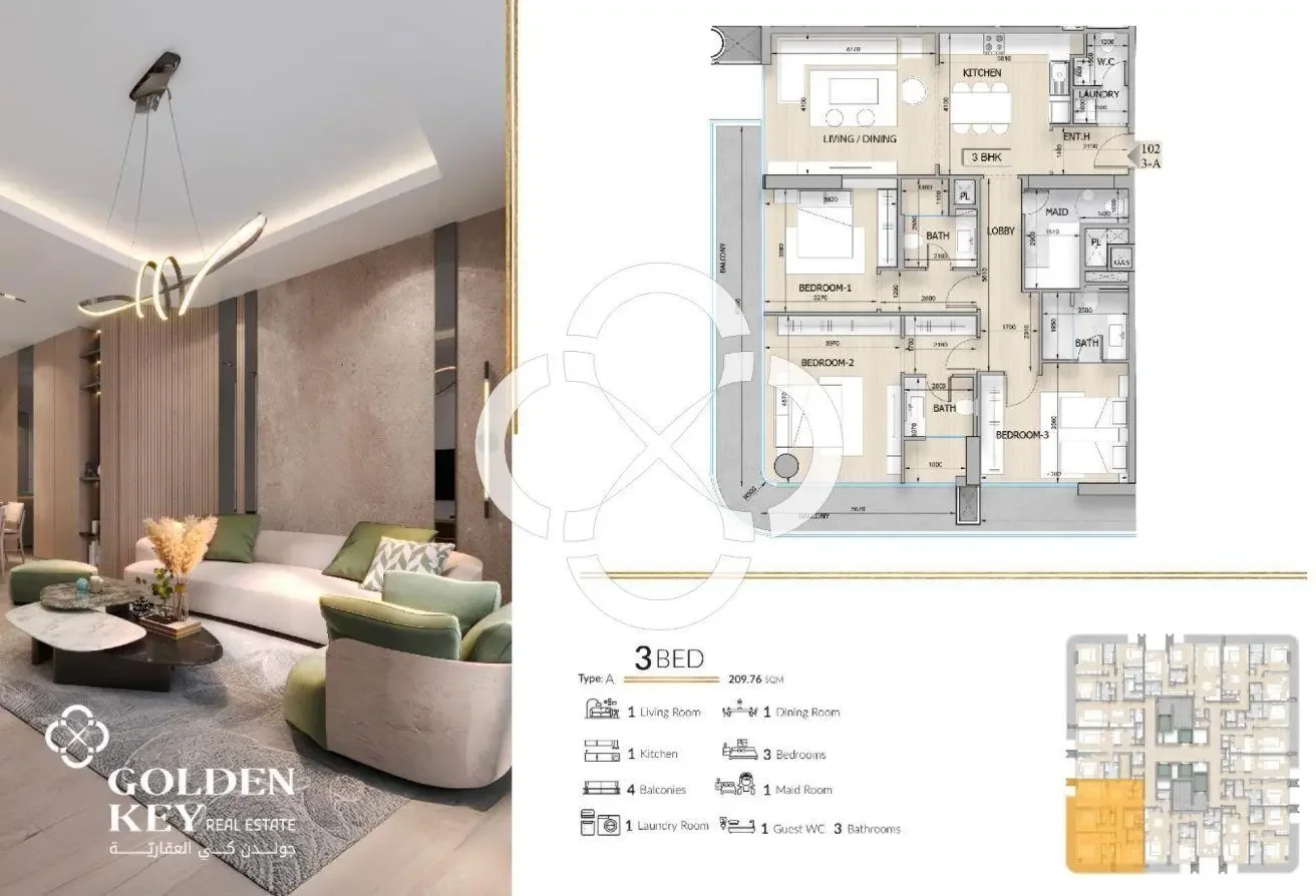 3+ Maid apartment | Full Sea View