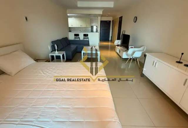 شقة استوديو مفروشة مع شرفة