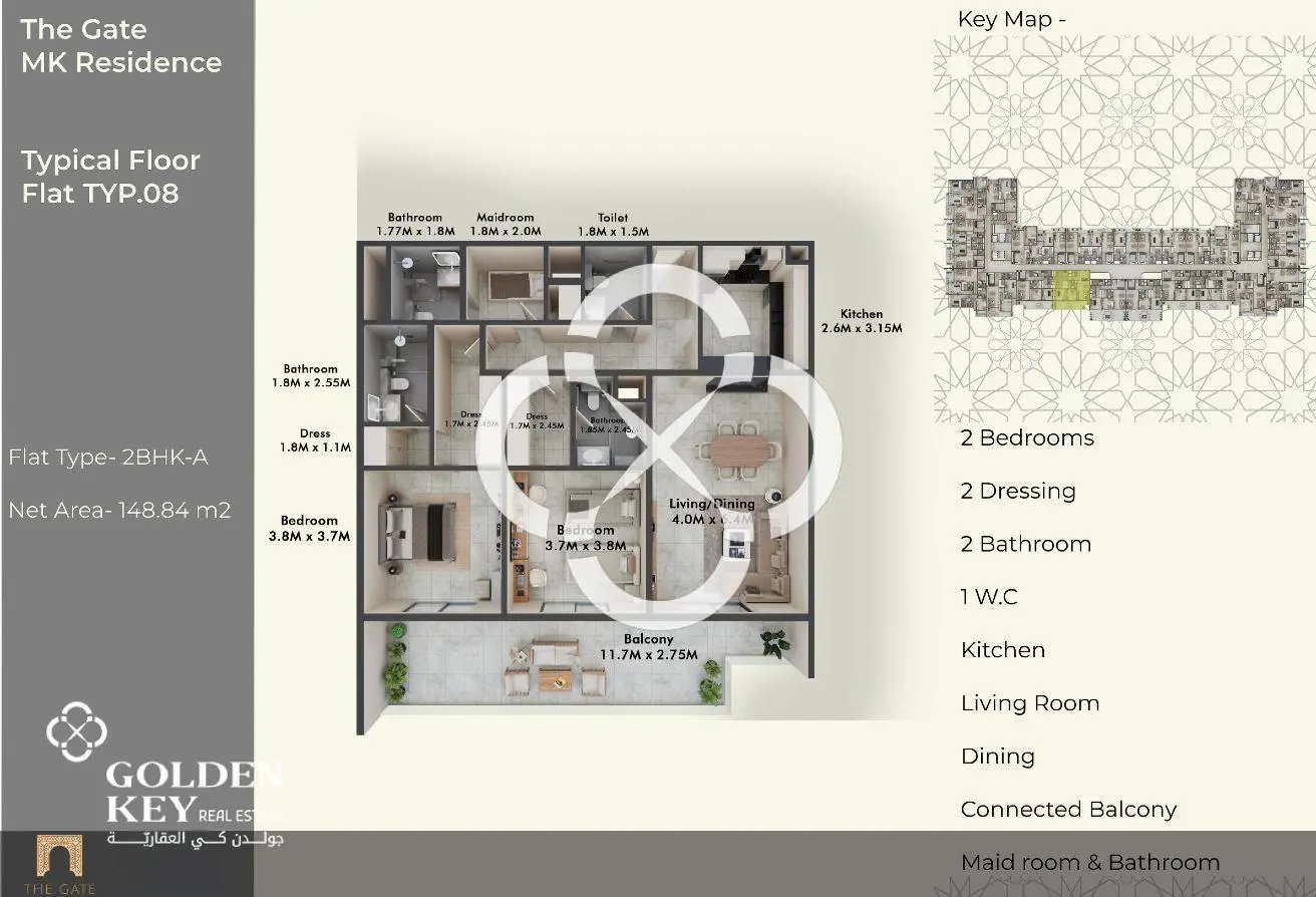 Starts at 15,592/Month | 5% DP | FF – 2BHK+Maid