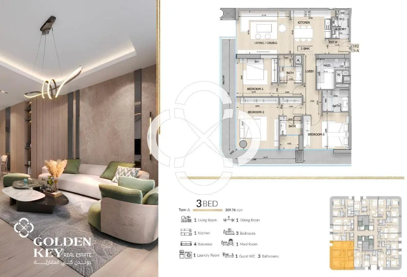 3+ Maid apartment | Full Sea View