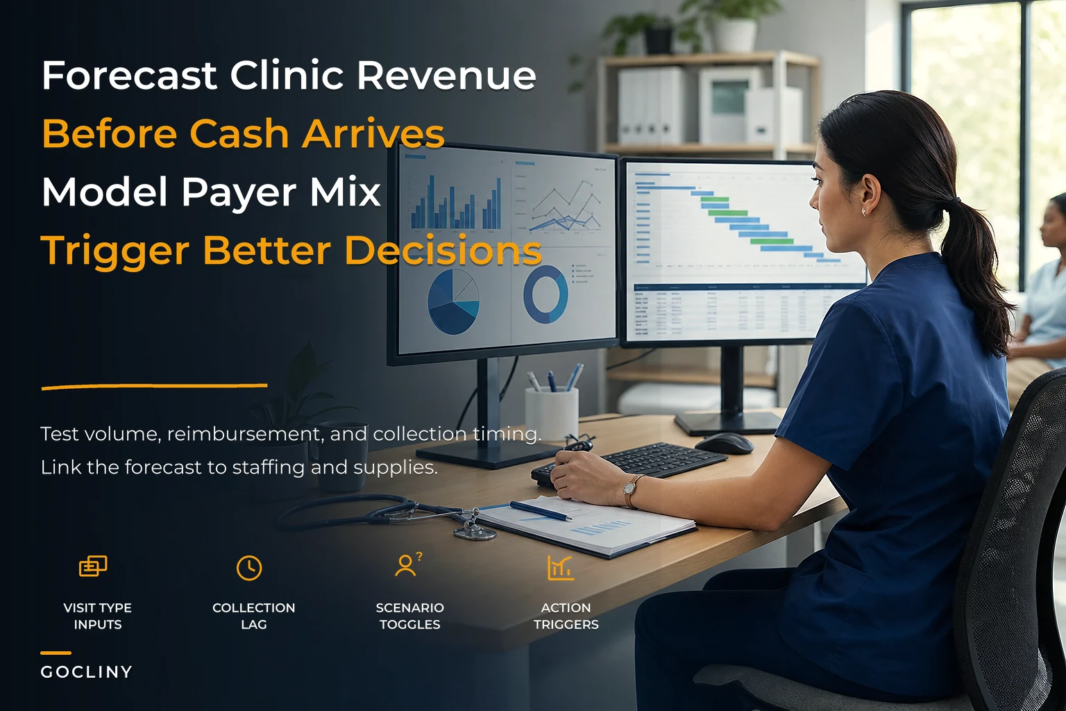 Clinic revenue forecasting model for payer mix and seasonality