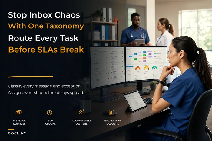 Clinic task-routing and inbox triage system