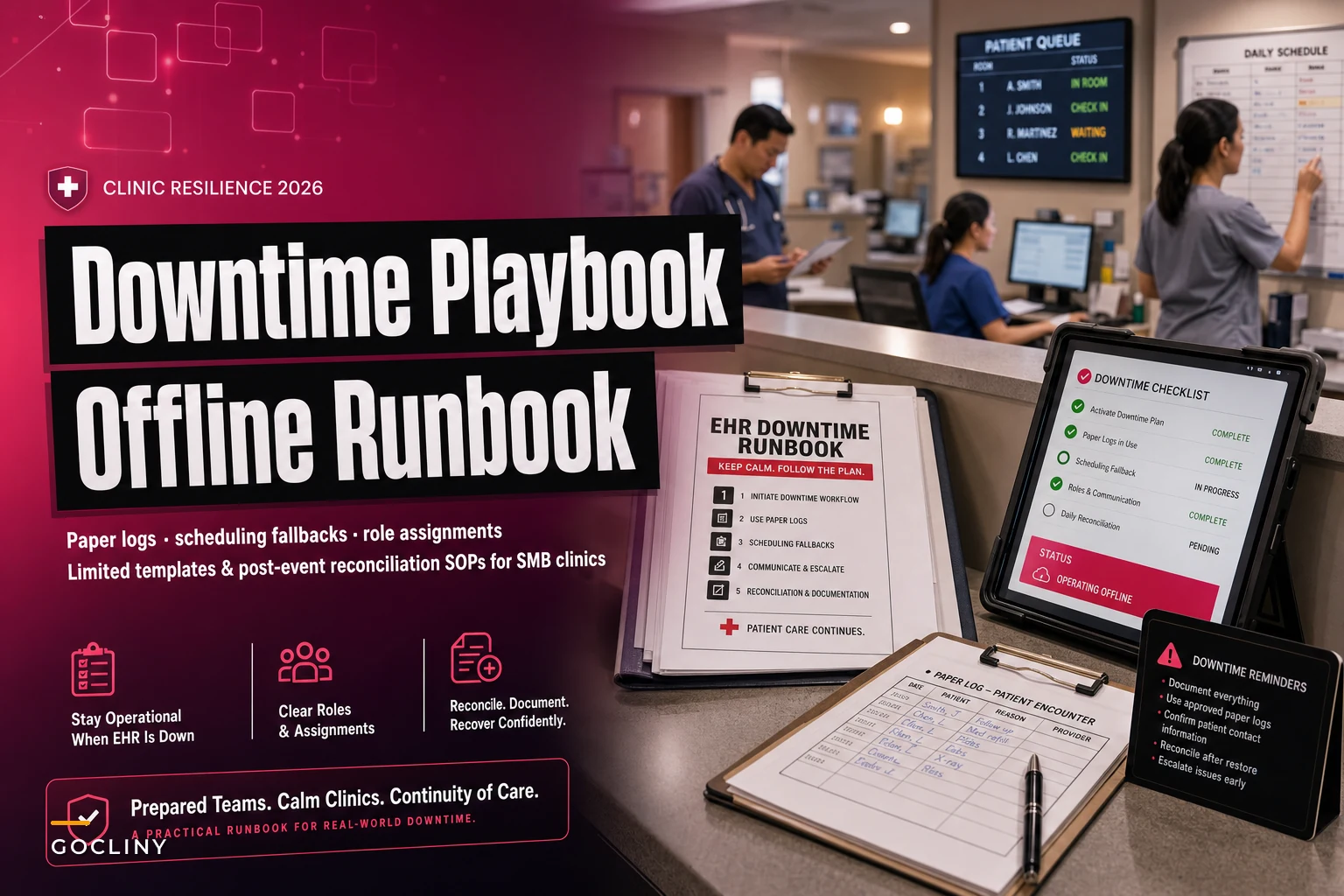 EHR Downtime Playbook for Clinics: Offline Runbook and Reconciliation