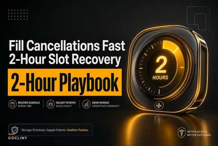 Fill cancellations fast: a 2-hour slot-recovery playbook with outreach sequences, consent templates and conversion benchmarks
