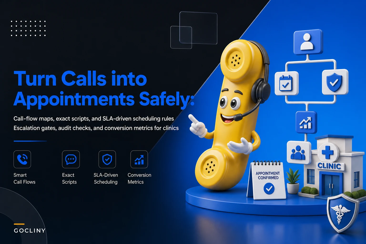 Turn calls into appointments safely: phone triage and scheduling scripts with decision thresholds and SLA rules