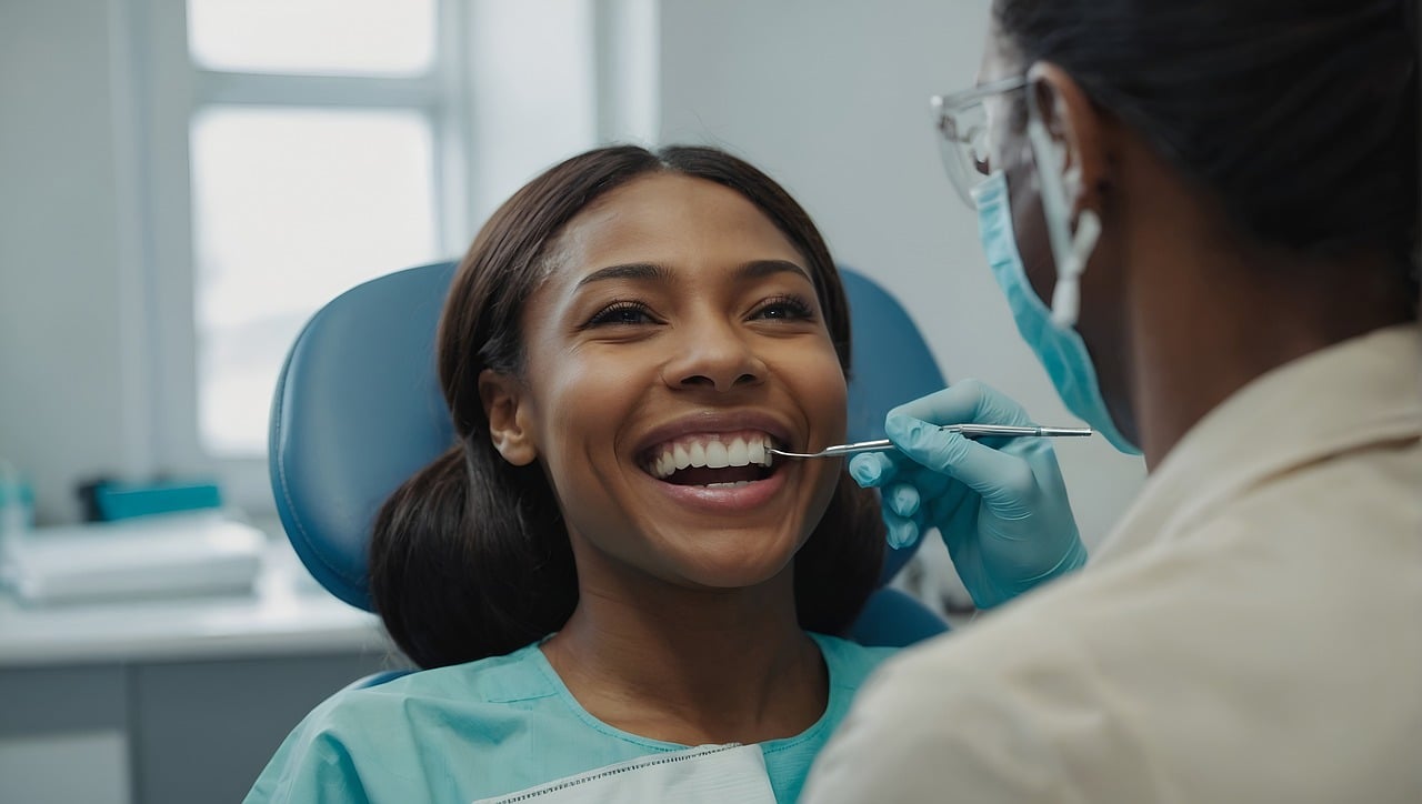 Patient in dentist exam