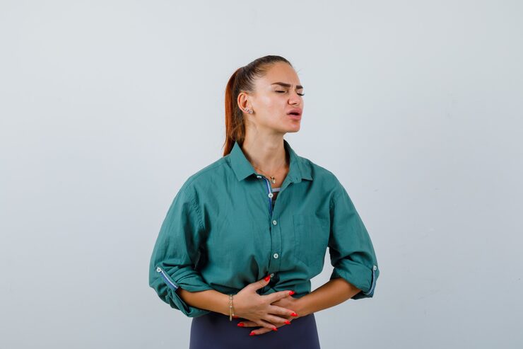 Woman suffering from Crohn’s disease