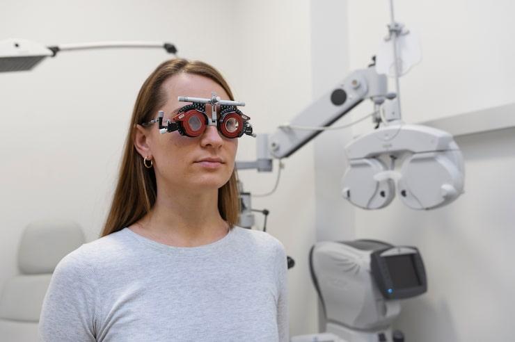 woman getting her eyes tested