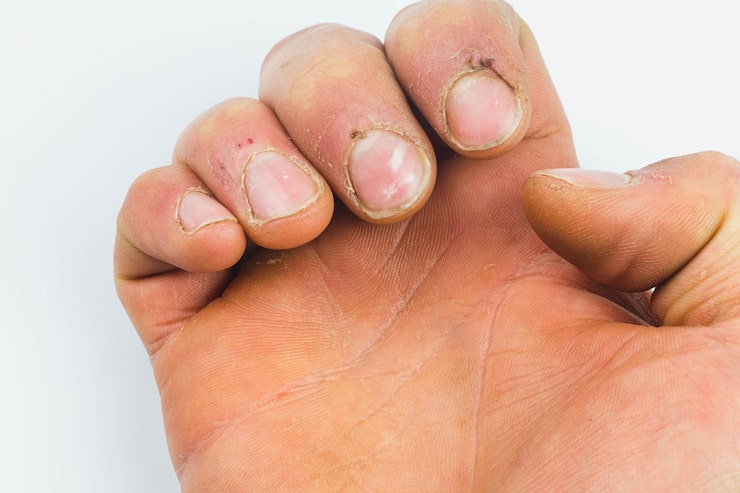 chipped nails and skin