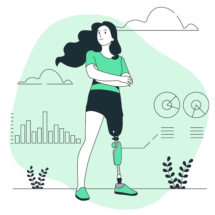 an illustration of a happy person post amputation