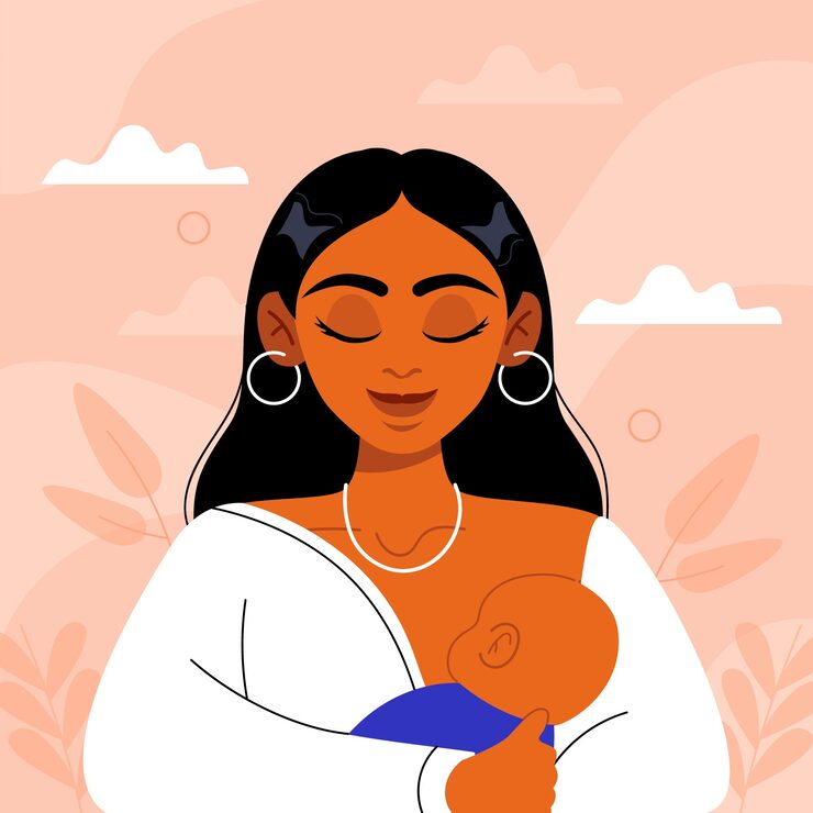 illustration of a breastfeeding mother