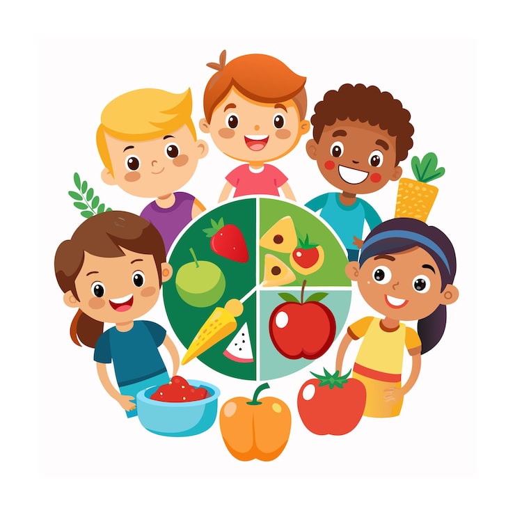 kids with a good balanced diet chart