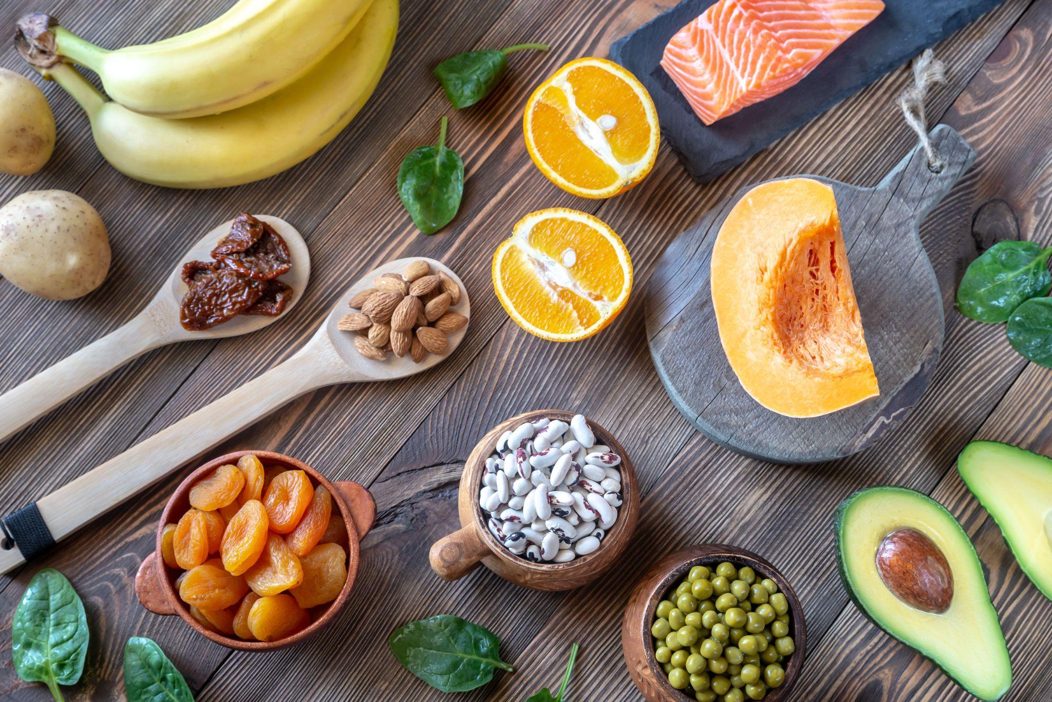 Foods that are high in potassium.