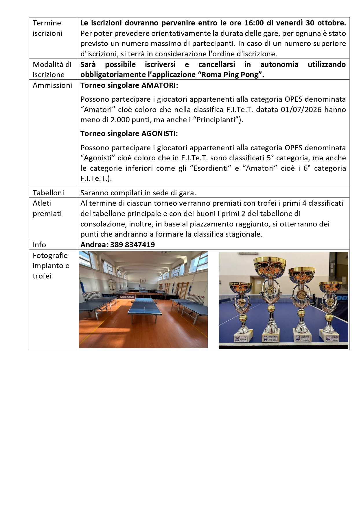 Locandina 2 di 7º Torneo OPES 2026/2027 del 31 ottobre-1º novembre - Amatori e Agonisti