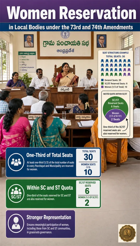A council where one in every three seats is held by a woman, and the women's third also slices through the SC and ST quota.