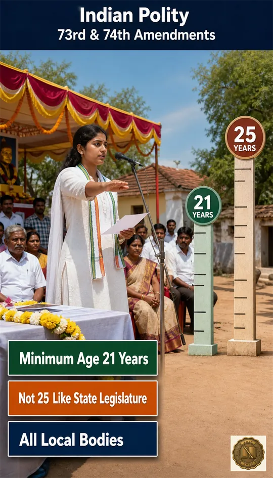 A youthful 21-year-old taking the oath as a panchayat member, set against a higher 25-year bar for the State Assembly.